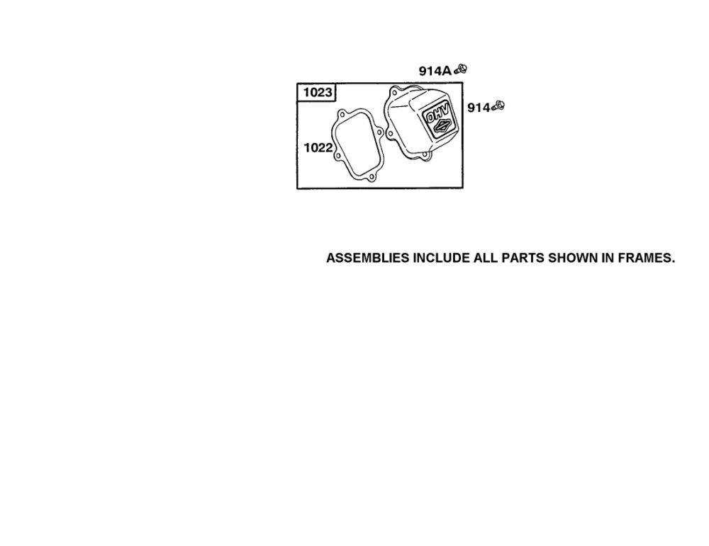 Cover-Rocker Diagram and Parts List for 0105-0109-0110 Briggs and Stratton Engine